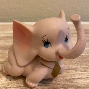 Pristine Vintage Porcelain Bisque Elephant Ring Holder
